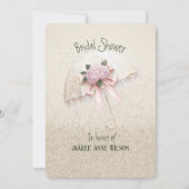 ビューティフルクリーム&ピンクアンブレラブライダルシャワー 招待状 (正面)