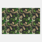 ビューティフルグリーンアンド金ゴールドサファリテーマ   ラッピングペーパーシート (正面)