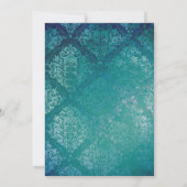 ビューティフルグリーンダマスクホワイトブライダルシャワー 招待状 (裏面)