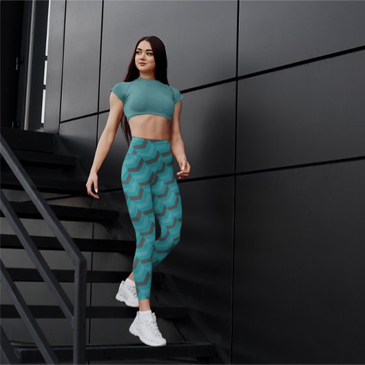 ビューティフルグリーンヘリンボーンヨガレギンス レギンス