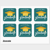 ビューティフルグリーン金ゴールドグラッドハット2024卒業 スクエアシール (シート)