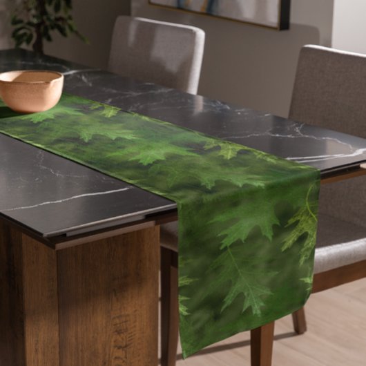 ビューティフルグリーン離れリーフ秋秋秋 ショートテーブルランナー