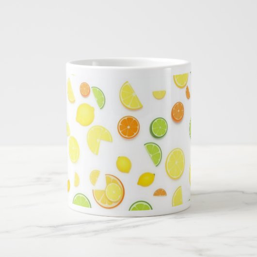 ビューティフルグリーン&イエローレモン ジャンボコーヒーマグカップ (正面)