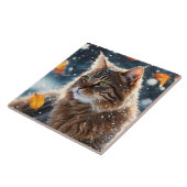 ビューティフルグレータブビーキャット紅葉ポートレート タイル (側面)