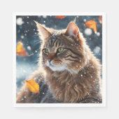 ビューティフルグレータブビーキャット紅葉 スタンダードランチョンナプキン (正面)
