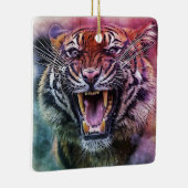 ビューティフルグローリングベンガルタイガー顔写真 セラミックオーナメント (右)