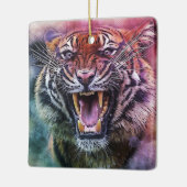 ビューティフルグローリングベンガルタイガー顔写真 セラミックオーナメント (左)