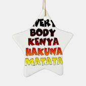 ビューティフルケニアアメーカラフルジング文字引用文デザイン セラミックオーナメント (右)