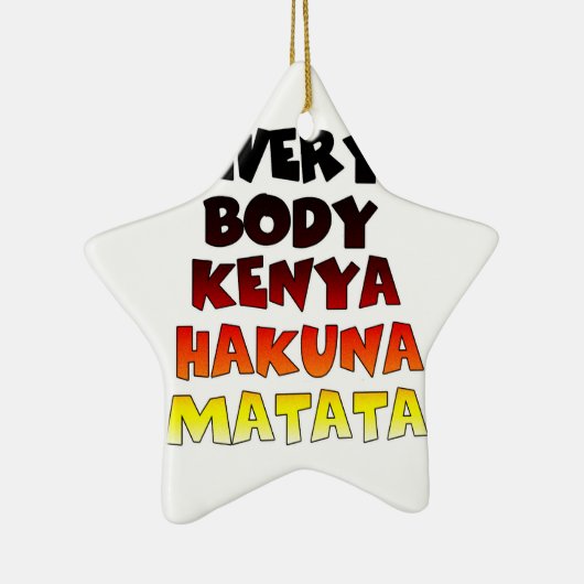 ビューティフルケニアアメーカラフルジング文字引用文デザイン セラミックオーナメント (右)