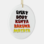 ビューティフルケニアアメーカラフルジング文字引用文デザイン セラミックオーナメント (右)