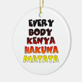 ビューティフルケニアアメーカラフルジング文字引用文デザイン セラミックオーナメント (左)