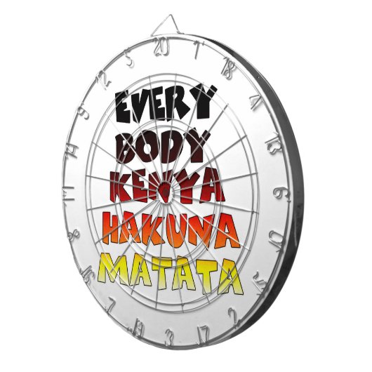 ビューティフルケニアアメーカラフルジング文字引用文デザイン ダーツボード (正面右)