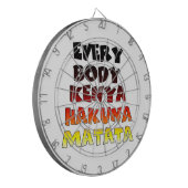 ビューティフルケニアアメーカラフルジング文字引用文デザイン ダーツボード (正面左)