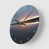 ビューティフルケンジントンレイクサンライズウォールクロック ラウンド壁時計 (傾斜)