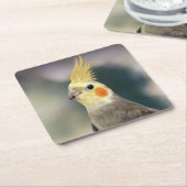 ビューティフルコッカティエルコースターセット スクエアペーパーコースター (アングル)