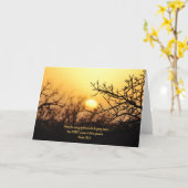 ビューティフルゴールデンサンセット聖なる書物、 経典詩篇113:3 カード (黄色い花)
