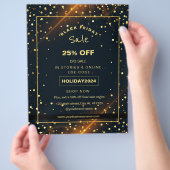 ビューティフルゴールデンスパークルスホリデーセールプロモーション チラシ (手)