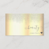 ビューティフルゴールデンデザインとシルバーグリッター雨 名刺 (正面)