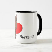 ビューティフルゴールデンバーム猫モギーハートラブ マグカップ (正面右)