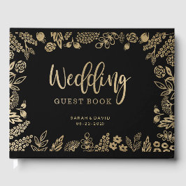 ビューティフルゴールド結婚フォイルズゲストブック ゲストブック