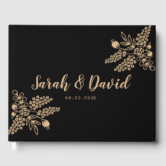 ビューティフルゴールド結婚フォイルズゲストブック ゲストブック (正面)