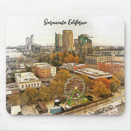 ビューティフルサクラメントカリフォルニアシティビュー マウスパッド