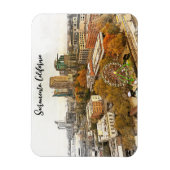 ビューティフルサクラメントカリフォルニアシティビュー マグネット (縦)