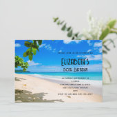 ビューティフルサニートロピカルビーチフォト誕生日 招待状 (スタンド正面)