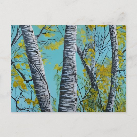 ビューティフルサマー樺の木 ポストカード (正面)