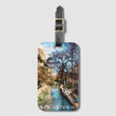 ビューティフルサンアントニオテキサス州ヴィンテージシティ ラゲッジタグ (正面縦)