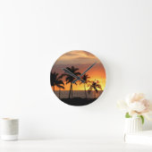 ビューティフルサンセットアットザビーチ ラウンド壁時計 (ホーム)