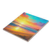 ビューティフルサンセットオンザ海サンディビーチ タイル (側面)