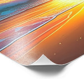 ビューティフルサンセットオンザ海サンディビーチ フォトプリント            (角)