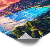 ビューティフルサンセットオンハワイアンビーチ ポスター (角)