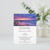 ビューティフルサンセットコースタルフォト誕生日 インビテーションポストカード (スタンド正面)