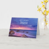 ビューティフルサンセットコースタルフォト誕生日 カード (黄色い花)