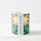 ビューティフルサンセットビーチハウステーマド コーヒーマグカップ (中央)