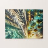 ビューティフルサンセットビーチハウステーマド ジグソーパズル (横)