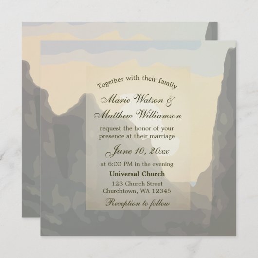 ビューティフルサンセット結婚式招待状 招待状 (正面/裏面)