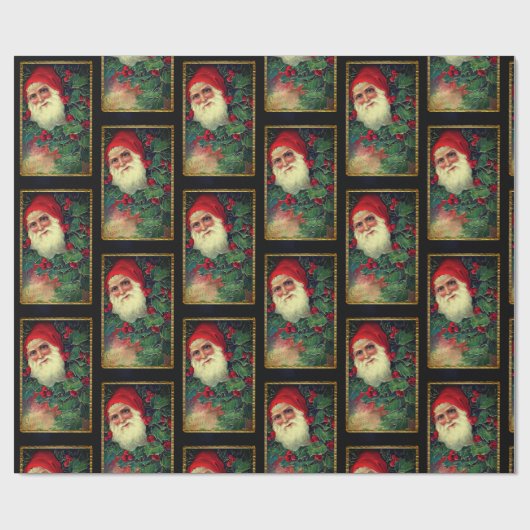 ビューティフルサンタクロースポートレートラッピング紙 ラッピングペーパー (フラット)