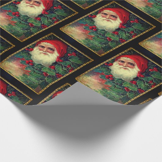 ビューティフルサンタクロースポートレートラッピング紙 ラッピングペーパー (角)