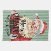 ビューティフルサン伝統的タレトロレッドグリーン キッチンタオル (横)