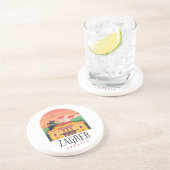 ビューティフルザグレブクロアチシティスケープヴィンテージ コースター (側面)