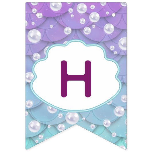 ビューティフルザシーマーメイド誕生日 バンティングフラッグ (第2の旗)