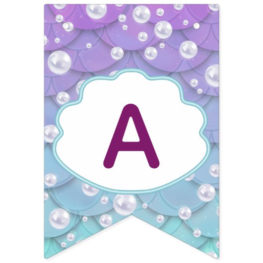 ビューティフルザシーマーメイド誕生日 バンティングフラッグ (第3の旗)