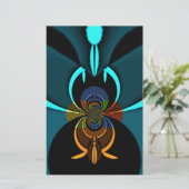 ビューティフルシアン抽象芸術アートプリント 便箋 (スタンド正面)