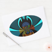 ビューティフルシアン抽象芸術アートプリント 楕円形シール (封筒)