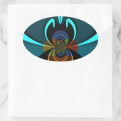 ビューティフルシアン抽象芸術アートプリント 楕円形シール (バッグ)