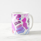 ビューティフルシェードオブパープル抽象芸術マグ コーヒーマグカップ (正面右)