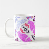ビューティフルシェードオブパープル抽象芸術マグ コーヒーマグカップ (左)